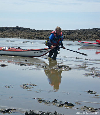 it was very hard, walking with the kayak