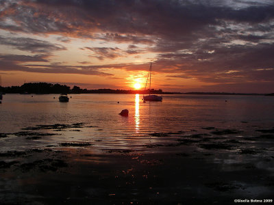 sunset over the bay of Morbihan