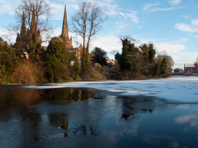 Cathedral across Minster Pool