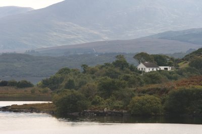 White house on the lake