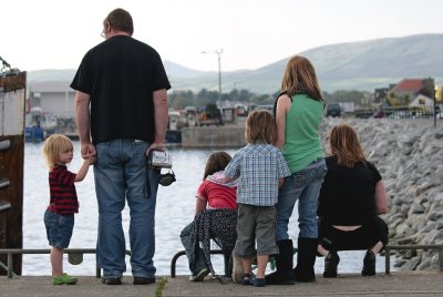 Irish family visiting the harbour