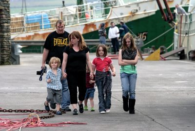 Irish family visiting the harbour