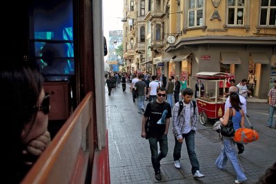 The old tram in the Istiklal Cd.