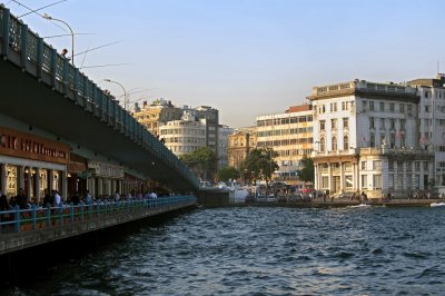 Galata Bridge, Bosporus and Beyoglu skyline