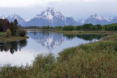 Teton Range at dawn, from Oxbow Bend