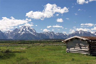 The Tetons, behind Historic Cunningham Cabin