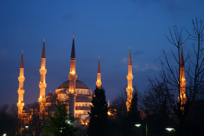Blue Mosque after sunset