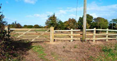 Vehicular Entrance Gate In New Fence