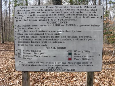 Trail description in the mtb only area