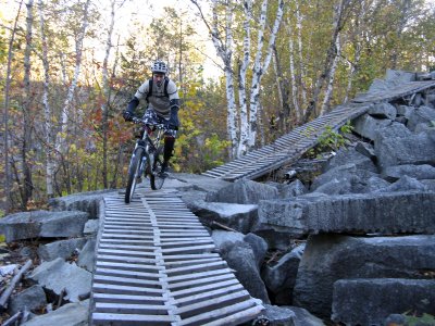 Mergs @ Millstone. This was the beginning of one of their more technical trails. Light freeride/cross stuntry I would call them