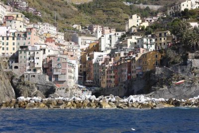 60.  Passing Riomaggiore on our Cinque Terre cruise.