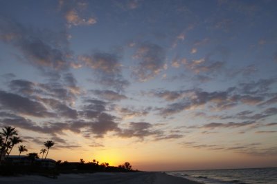 1.  Sunrise on the Gulf beach.