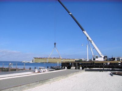37.  Lowering in a piece of B Dock.