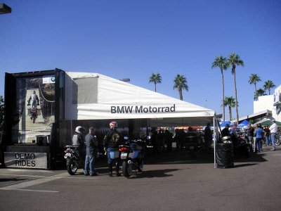The BMW Motorrad demo truck always draws a crowd