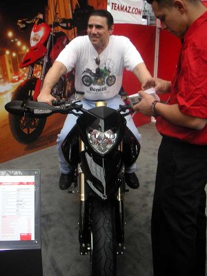 Dean seems to be enjoying the Ducati Hypermotard