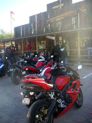 Modern steeds at the old hitching post