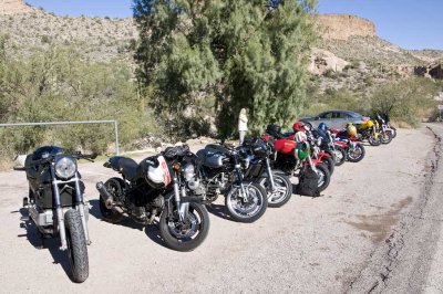 Ducatis all in a row