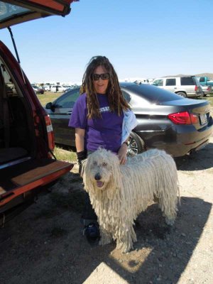 Frizz and Leo, preboarding his ride to Phoenix