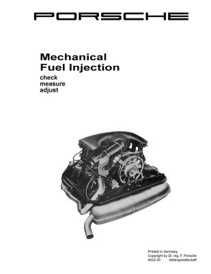 Porsche BOSCH MFI Manual - Check, Measure and Adjust - Page 1