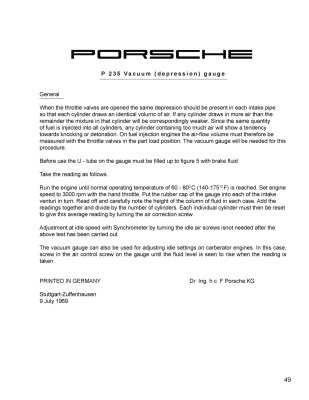 Porsche BOSCH MFI Manual - Check, Measure and Adjust - Page 49