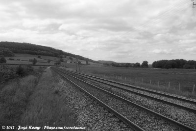 Railway in a desolate landscape
