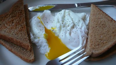 poached eggs with whole wheat toast