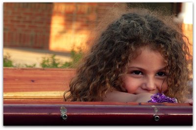 little girl in truck