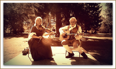 colonial musicians in sepia