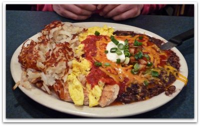 Sarahs Santa Fe Scrambler at Main Street Over Easy in Bozeman, Montana