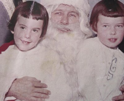 my sister and i a long time ago, with santa
