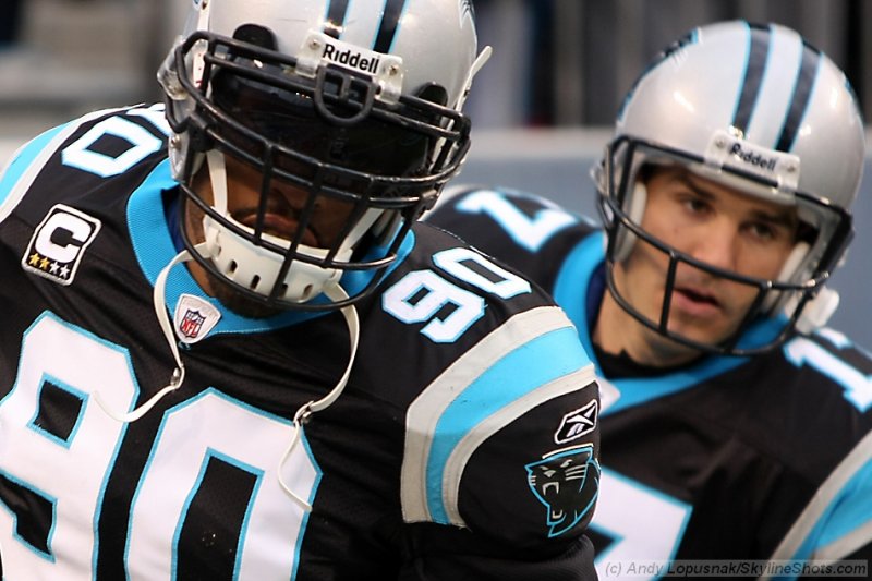 Carolina Panthers DE Julius Peppers and QB Jake Delhomme