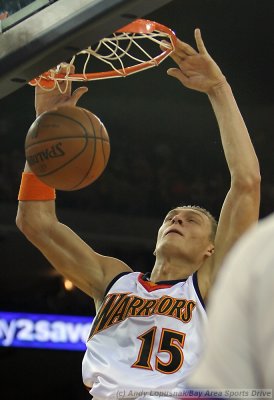 Golden State Warriors center Andris Bierdrins