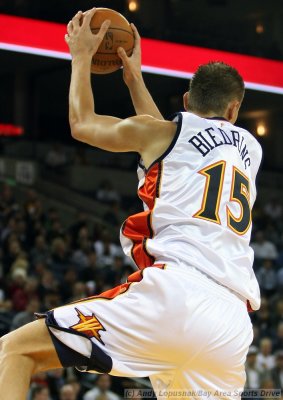 Golden State Warriors center Andris Bierdrins