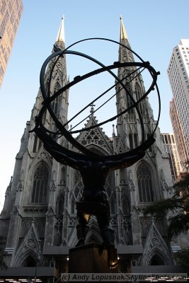 Atlas sculpture in front of St. Patrick's Church in New York