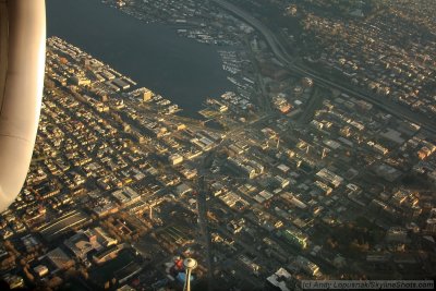 Aerial of Seattle Space Needle