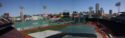 Panorama of Fenway Park and Boston, MA