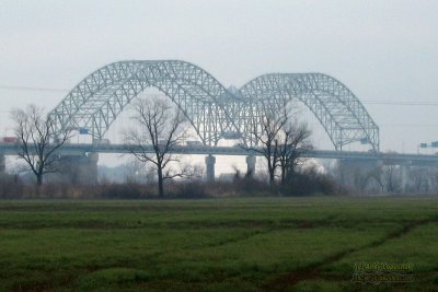 Memphis' Pyramid with bridge to Arkansas
