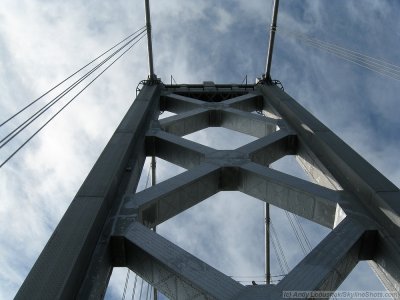 Looking up at the Bay Bridge