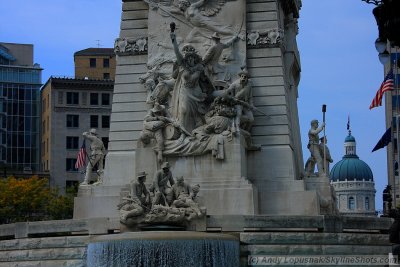 Indiana State Soldiers and Sailors Monument & Indiana State Capitol Building