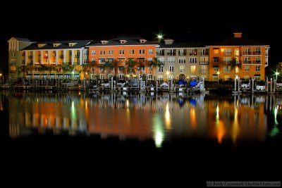 Reflections of Tampa's Harbor Island from Channelside