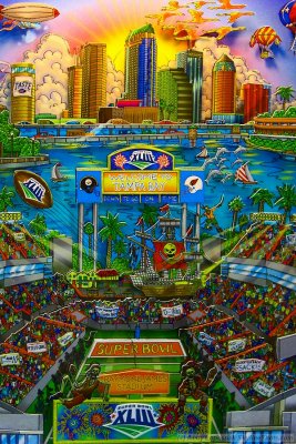 Super Bowl XLIII 3D artwork of Charles Fazzino