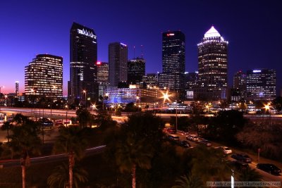 Downtown Tampa the night before Super Bowl XLIII
