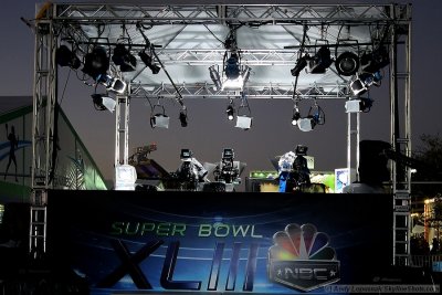 The Super Bowl XLIII pregame set for NBC