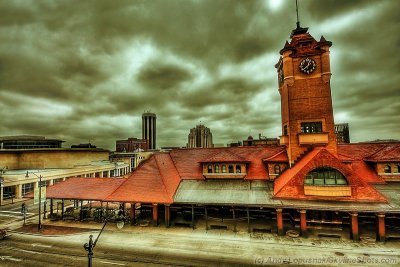 Springfield's Union Sqaure and downtown in HDR