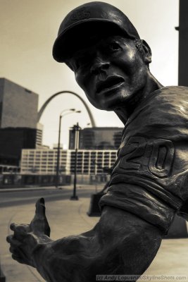 Lou Brock statue in front of Busch Stadium - St. Louis, MO