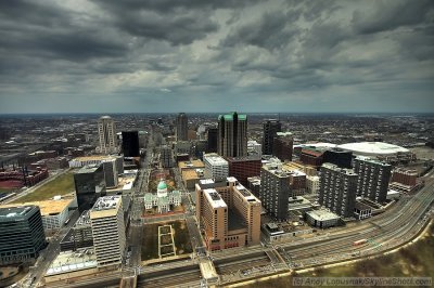 Downtown St. Louis skyline from the Arch