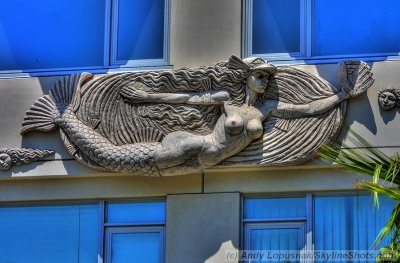 Baseball sculpture on the building across the street from AT&T Park