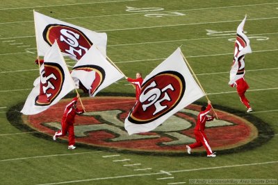 San Francisco 49ers flag barriers