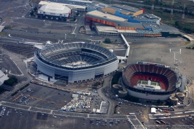 Construction site of the New Meadowlands Stadium, Izod Center and Giants Stadium -- 9/26/2009