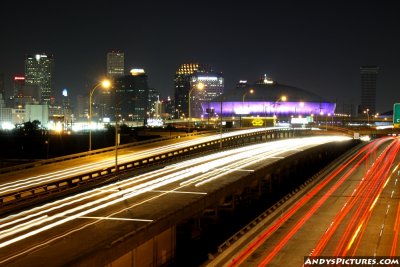 New Orleans skyline & Superdome at Night
